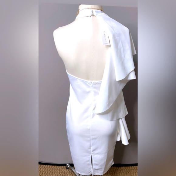 Sexy One Shoulder Dress with Cascading Ruffled Sleeve - Picture 2 of 11